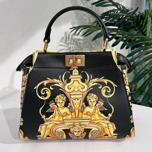 Fendi x Versace "Fendace" Baroque Zucca Print Mini Peekaboo Bag - Picture 6 of 15